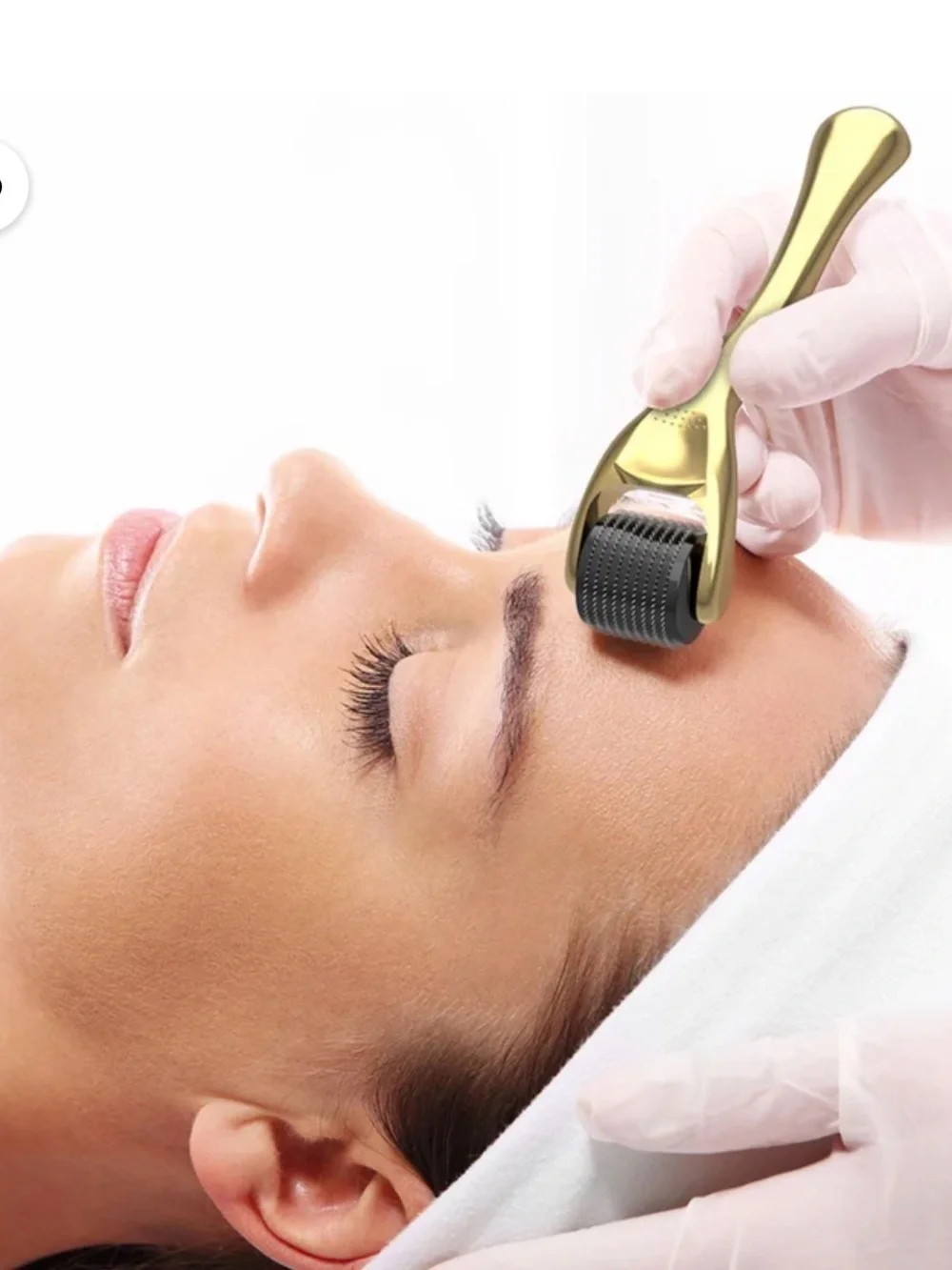Derma Roller System Gold Microneedle Facial Roller